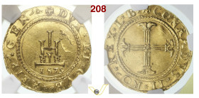 GENOVA DOGI BIENNALI, II fase (1541-1637) Doppia 1579, sigle LB D/ Castello R/ Croce fogliata Au g 6,70 mm 25 circa • In slab NGC MS62; bel metallo br...