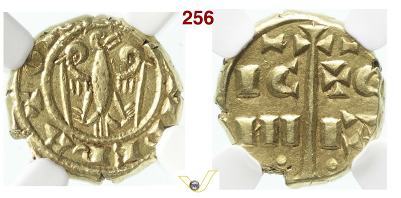 MESSINA FEDERICO II (1197-1250) Multiplo di Tarì D/ Aquila coronata ad ali spieg...