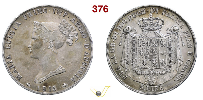 PARMA MARIA LUIGIA (1814-1847) 5 Lire 1815 (Milano) MIR 1093/1 Pagani 5 Ag g 24,...