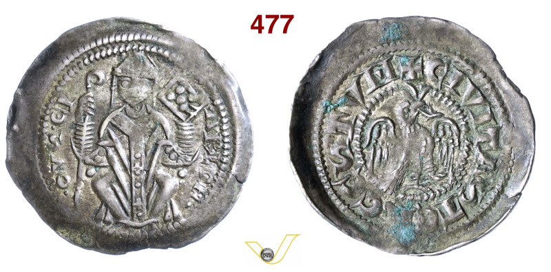 TRIESTE ARLONGO DE' VOITSBERG (1255-1281) Denaro (1255-1269) D/ Il Patriarca in ...