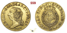 CARLO EMANUELE III (1730-1773) Doppia 1757 Torino MIR 982a Mont. 294 Au g 9,63 mm 26 RR q.SPL