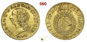 CARLO EMANUELE III (1730-1773) Doppia 1772 Torino MIR 943q Mont. 142 Au g 9,59 mm 27 RRRR • Millesimo estremamente raro, del quale abbiamo reperito 2 ...