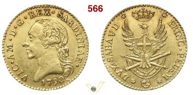 VITTORIO AMEDEO III (1773-1796) Doppia 1790 Torino MIR 982e Au g 9,10 mm 25 R BB÷SPL