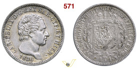 CARLO FELICE (1821-1831) 1 Lira 1830 Torino MIR 1037p Pagani 108 Ag g 4,95 mm 23 q.SPL