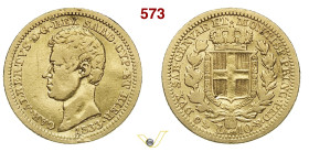 CARLO ALBERTO (1831-1849) 10 Lire 1833 Genova MIR 1046a Pagani 211 Au g 3,09 mm 18 RR • Solo 1550 es. coniati MB