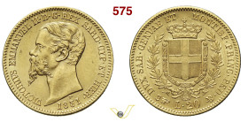 VITTORIO EMANUELE II, Re di Sardegna (1849-1861) 20 Lire 1851 Torino MIR 1055e Pagani 340 Au g 6,45 mm 21 • Lieve saggio al bordo q.SPL