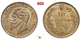 VITTORIO EMANUELE II (1861-1878) 10 Centesimi 1866 H (Birmingham) MIR 1092g Pagani 544 Cu g 10,15 mm 30 FDC