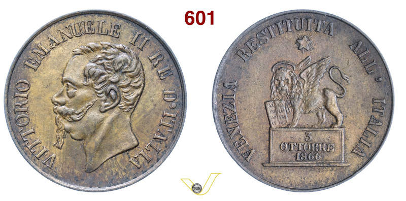 VITTORIO EMANUELE II (1861-1878) Medaglia al modulo del 5 Centesimi 1866 "Venezi...