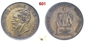 VITTORIO EMANUELE II (1861-1878) Medaglia al modulo del 5 Centesimi 1866 "Venezia restituita all'Italia" Cu g 5,94 mm 25 SPL
