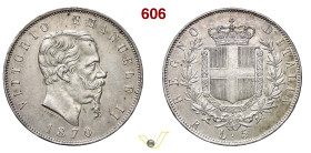 VITTORIO EMANUELE II (1861-1878) 5 Lire 1870 Roma MIR 1082j Pagani 491 Ag g 24,99 mm 37 R SPL