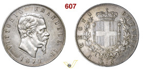 VITTORIO EMANUELE II (1861-1878) 5 Lire 1871 Roma MIR 1082n Pagani 493 Ag g 25,00 mm 37 R BB/q.SPL