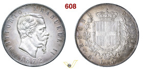 VITTORIO EMANUELE II (1861-1878) 5 Lire 1872 Roma MIR 1082q Pagani 495 Ag g 24,99 mm 37 RR BB÷SPL