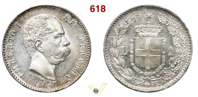 UMBERTO I (1878-1900) 1 Lira 1886 Roma MIR 1103c Pagani 603 Ag g 4,97 mm 23 • Eccezionale, fondi speculari FDC