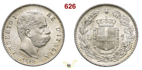 UMBERTO I (1878-1900) 1 Lira 1899 Roma MIR 1103f Pagani 606 Ag g 4,99 mm 23 FDC