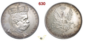 UMBERTO I - monetazione per l'Eritrea (1878-1900) 5 Lire o Tallero 1891 Roma MIR 1110a Pagani 630 Ag g 28,08 mm 40 R • Leggeri hairlines SPL