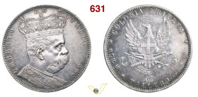 UMBERTO I - monetazione per l'Eritrea (1878-1900) 5 Lire o Tallero 1896 Roma MIR 1110b Pagani 631 Ag g 28,13 mm 40 R • Gradevole patina; alcuni lievis...