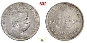 UMBERTO I - monetazione per l'Eritrea (1878-1900) 2 Lire 1896 Roma MIR 1111b Pagani 633 Ag g 9,90 mm 27 R BB+