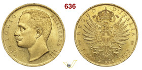 VITTORIO EMANUELE III (1900-1946) 100 Lire 1903 "aquila araldica" Roma MIR 1140a Pagani 638 Mont. 2 Cudazzo 1227a Au g 32,25 mm 35 RR • 966 esemplari ...
