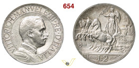VITTORIO EMANUELE III (1900-1946) 2 Lire 1911 "Quadriga" Roma MIR 1140c Pagani 734 Ag g 9,95 mm 27 RR SPL