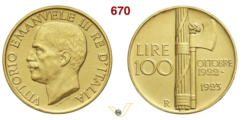 VITTORIO EMANUELE III (1900-1946) 100 Lire 1923 "fascione" MIR 1116a Pagani 644 ...