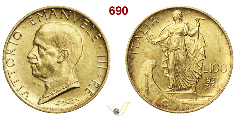 VITTORIO EMANUELE III (1900-1946) 100 Lire 1931 X "Italia su prora" Roma MIR 111...