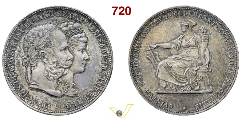 AUSTRIA FRANCESCO GIUSEPPE I (1848-1916) Da 2 Gulden 1879 per il 25° anniversari...