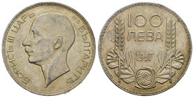 BULGARIA. Boris III (1918-1943). 100 Leva 1937. Ag. KM#45. SPL