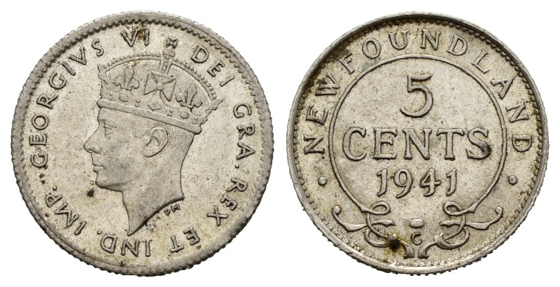 CANADA. New Foundland. Giorgio VI. 5 Cents 1941 C. Ag. SPL