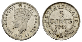 CANADA. New Foundland. Giorgio VI. 5 Cents 1941 C. Ag. SPL
