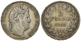 FRANCIA. Louis Philippe I. 5 Francs 1835 A. Ag. MB-BB