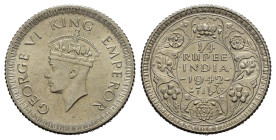 INDIA BRITANNICA. Giorgio VI. 1/4 rupia 1942. Ag. qFDC