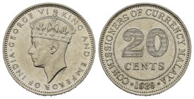 MALAYA. Giorgio VI. 20 cents 1939. qFDC