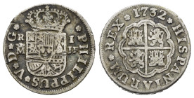 SPAGNA. Filippo V (1700-1746). Real 1732 JF. Ag. KM#298. MB