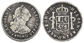 SPAGNA. Carlo IV (1788-1808). Real 1790. Ag. qBB