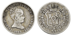 SPAGNA. Isabella II (1833-1868). Madrid. Real 1849 CL. Ag (1,23 g). KM#518.1. qBB