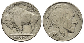 STATI UNITI. 5 cents 1937 Indian head or Buffalo. Ni. SPL+