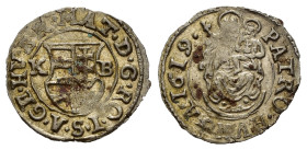 UNGHERIA. Matthias II (1608-1619). Denar 1619 KB. Ag (0,59 g). qSPL