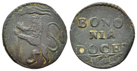 BOLOGNA. Paolo V (1605-1621). Quattrino 1619 BONONIA DOCET. Cu (3,08 g). CNI 37. BB