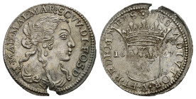 FOSDINOVO. Maria Maddalena Centurioni, moglie di Pasquale Malaspina (1663-1669). Luigino 1667. Ag (2,13 g). Cammarano 71. qSPL