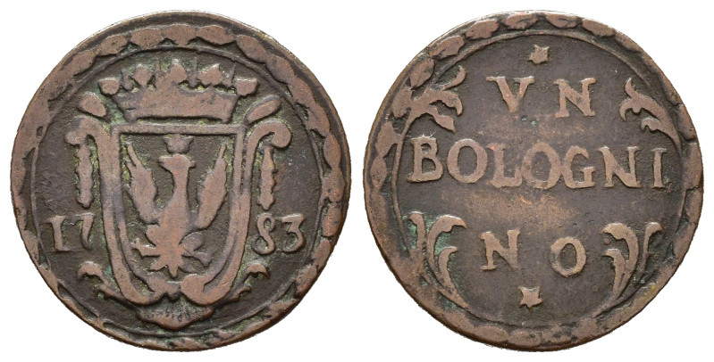 MODENA. Ercole III d'Este (1780-1796). 1 Bolognino 1783. Cu (3,18 g). MIR 861. q...