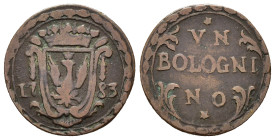 MODENA. Ercole III d'Este (1780-1796). 1 Bolognino 1783. Cu (3,18 g). MIR 861. qBB