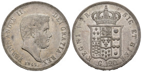 NAPOLI. Ferdinando II di Borbone (1830-1859). Piastra da 120 grana 1842. Ag. Magliocca 550. SPL+