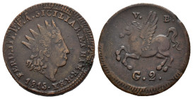 PALERMO. Regno di Sicilia. Ferdinando III di Borbone (1759-1816). 2 Grani 1815. Gig.109. SPL