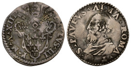 ROMA. Stato pontificio. Paolo III (1534-1549). Grosso (Mezzo Paolo) con San Paolo. Ag (1,58 g). MIR 894. Raro. MB