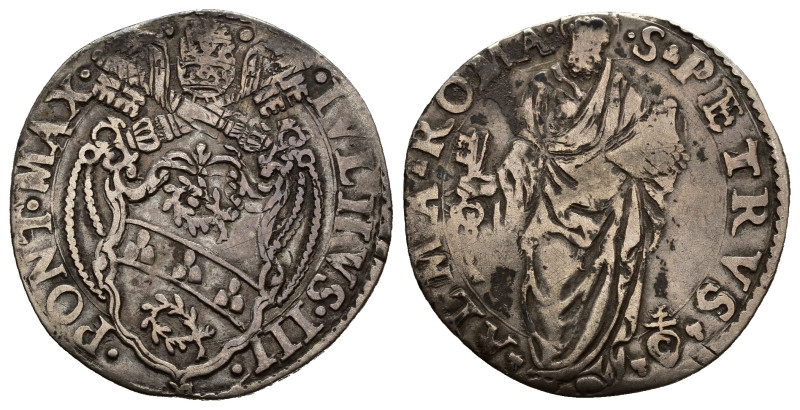 ROMA. Stato Pontificio. Giulio III (1550-1555). Giulio con San Pietro. Ag (2,67 ...