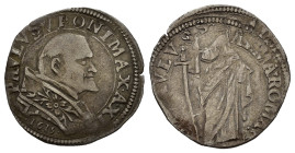 ROMA. Stato Pontificio. Paolo V (1605-1621). Grosso 1615 Ag (1,66 g) anno XI. Busto a destra - San Paolo in piedi. Slittamento di conio al rovescio. M...