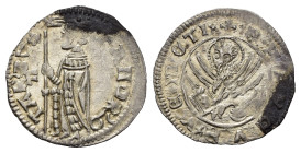 VENEZIA. Andrea Contarini (1368-1382). Soldino di secondo tipo (sigle del massaro davanti al doge). Ag (0,52 g). Mont.127. SPL