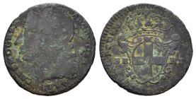 Carlo Emanuele III (1730-1773). Torino. 2,6 soldi (II tipo) 1744. Mi (2,33 g). MIR 938/a. R. MB-BB