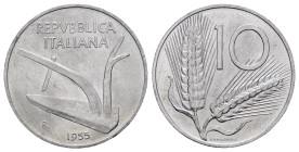 Repubblica Italiana. 10 lire 1955 "Spiga". Al. qFDC