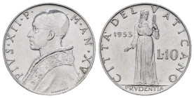 Vaticano. Pio XII (1939-1958). 10 lire 1953. Al. qFDC
